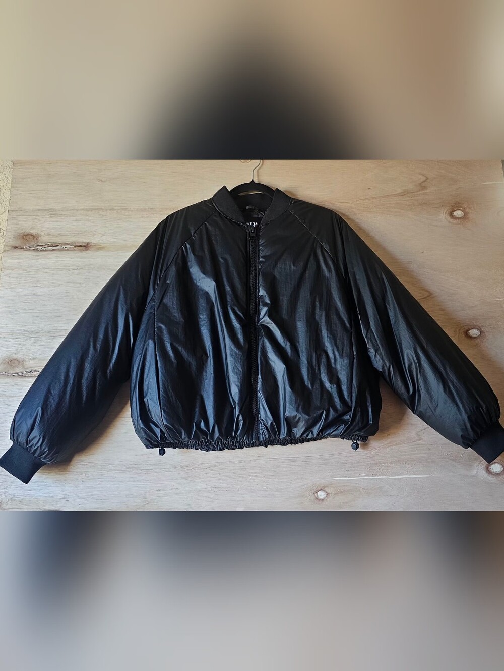 ZARA Woman Black Padded Bomber Jacket - Size Small (S)